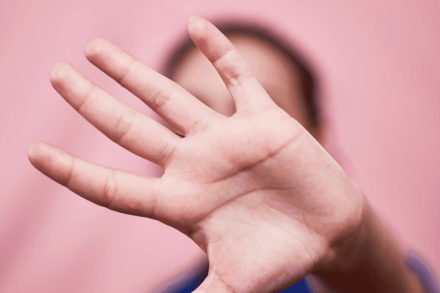 abwehrende Hand